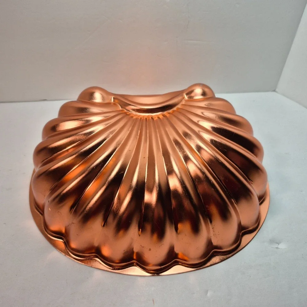 Copper Colored Aluminum Jello/Cake Molds Lot of 4 Grapes Shell Melon 8